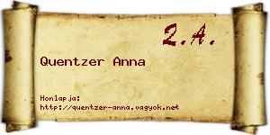 Quentzer Anna névjegykártya
